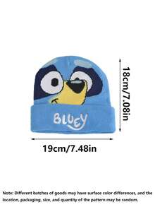 1Pc Bluey Knitted Hat Cute Autumn And Winter Wool Hat For Men And Women Warm Cartoon Head Cold Hat Party Hat Suitable For Friends' Birthday Gifts(Some Parts May Be Random)