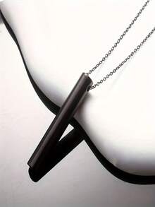 Meditation Whistle Necklace | Stop Anxiety With A Breath - Stainless Steel Stress Relief Pendant For Mindfulness & Focus, 201 Stainless Steel Meditation Pendant With Metallic Whistle, Stress Relief Gift - Black - View 8