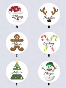 1/30/60/120pcs Personalized Christmas Stickers, Customized Holiday Labels, Christmas Craft Stickers, Gift Bag Stickers, Student Card Stickers, Winter Planner Stickers, Merry Christmas Vinyl Envelope Seals - Multicolor - View 45