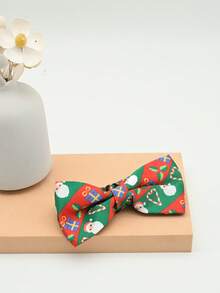 1 szt. męska muszka bożonarodzeniowa z bałwanem i reniferem, ozdoba na szyję w kształcie płatka śniegu z okazji Bożego Narodzenia