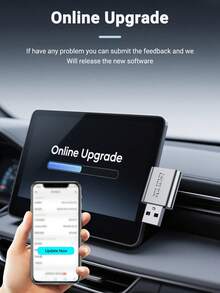 XUDA 2025 New Ultra Mini CarPlay AI Box Wired To Wireless CarPlay And Android Auto 2-In-1 Adapter Plug And Play Compatible With 99% Original Cars With Wired CarPlay/Android Auto 2.4~5.0 GHz WiFi5 Stylish And Portable