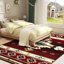 1pc Retro Boho  Geometric Pattern Area Rugs For Living Room, Floor Carpet For Bedroom, Carpets Home Decor Rugs, Homestay Hotel, Non-Slip Machine Washable Carpet, Home Decor Room Decor - Stil 4 - Visa 4