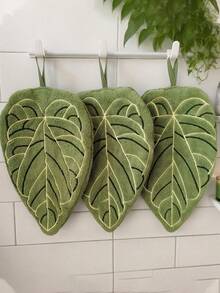 1pc/2pcs/3pcs Creative Leaf Design Hand Towel, Hanging Decorative Towel For Kitchen, Bathroom, Bedroom, Absorbent & Easy To Clean, Personalized Towel - Multicolor - View 16