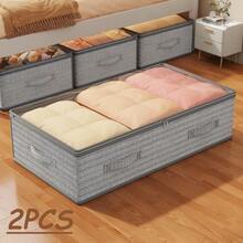 1 pieza Bolsa de almacenamiento debajo de la cama de gran capacidad, organizador de ropa multifuncional para armario con cremallera, a prueba de polvo, tapa superior transparente, adecuado para debajo de la cama, parte superior del armario, bolsa de almacenamiento ligera junto a la cama. Se puede usar para organizar ropa, mantas, ropa de cama, armario plegable, decoraciones navideñas, decoración de la habitación, decoración del dormitorio y almacenamiento de ropa de invierno. - Gris - Ver 16