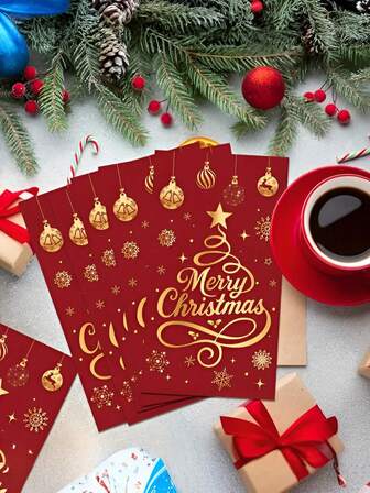 20/40pcs Festive Red & Golden Christmas Napkins With "Merry Christmas" Design, Snowflake Patterns, And Decorative Elements For Holiday Parties, Family Gatherings, And New Year Celebrations, Christmas Napkins