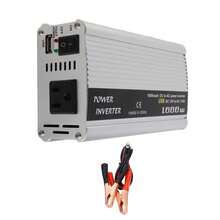 Inversor de onda sinusoidal pura de 1000 W, 12 V CC a 110 V CA inversor de corriente alterna para RV, microondas, fuera de la red, camión, refrigerador - Plateado - Ver 1