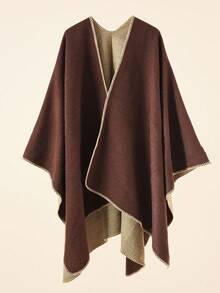 1pc Women's Solid Color Reversible Fashion Warm Shawl, Suitable For Autumn/Winter Outings,Beach,Holiday - Multicolor - View 8