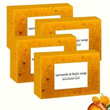 4/1pcs Turmeric Brightening Soap – Light Lemon Scent For Everyday Body Care - Yellow - View 13