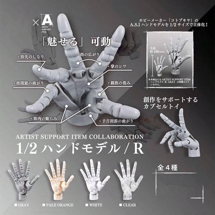 New Ultra-Soft Articulated Right Hand Model, 1/2 Knuckle Movable, Painting Mannequin, Posable Doll, Birthday/Christmas/Halloween Gift, Perfect Present - Multicolor - View 1