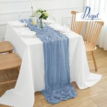 6/12Pack Dusty Blue Cheesecloth Table Runner 17x108Inch Spring Easter Cheese Cloth Table Runner 9FT Boho Gauze Table Runners Rustic Sheer Table Runners For Wedding Bridal Party Decor - Màu xanh bụi bặm - Xem 6