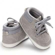 Baby Soft Soles Casual Shoes, Boys Girls Cotton Non-Slip Autumn/Winter Warm Sneakers - 灰色 - 查看 6