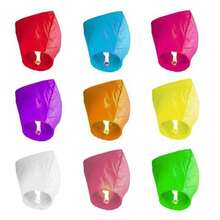 20pcs/10pcs/5pcs/3pcs Paper Lanterns; Wishing Lamp; Oval Paper With Flame Retardant Material; Make A Wish; Flying Dreams Can Be Used To Fill Up The Romantic Atmosphere On Christmas Eve. - Multicolor - View 7