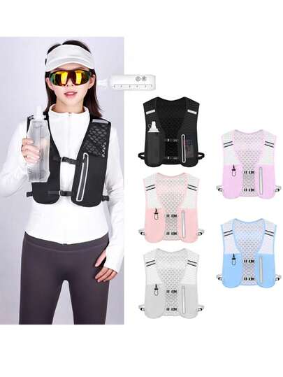 1pc Backpack Cycling Running Casual Small Backpack, Breathable Waterproof Running Vest Water Bottle Phone Backpack, Christmas