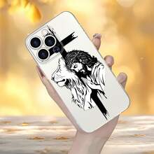 Funda para teléfono con diseño de Cristo, León, Cruz y Fe, compatible con iPhone 16, 15, 14 Pro Max, 13, 12, 11, XR y XS Plus. Fabricada en silicona TPU, ofrece protección contra golpes y caídas, además de una excelente sensación al tacto. Es el regalo ideal para familiares, amigos y seres queridos. - transparente - Ver 5