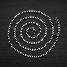 1 件男士时尚嘻哈酷炫 NK 项链 - 銀色 - 查看 7