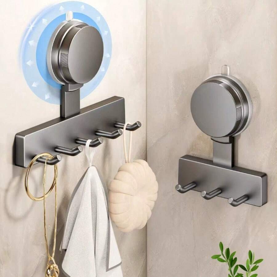 Mejor Gancho adhesivo sin taladro de acero inoxidable resistente con ventosa para colgar sobre la puerta, soluciones de organización del hogar, accesorios de baño, ganchos multiusos, almacenamiento de garaje, ganchos de utilidad, diseño de instalación libre, moderno y práctico