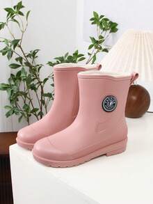 Fesd Ts Japanese Style Women's Short Rain Boots, Thermal Lined, Warm, Waterproof, Anti-Slip, Suitable For Kitchen, Outdoor Work, Car Washing, Fishing