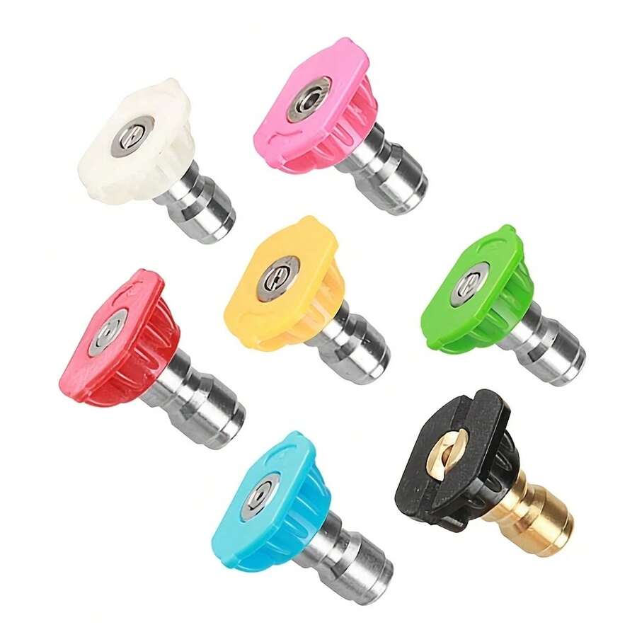 5-Piece High-Pressure Washer Nozzle Set – Quick Connect 1/4" Spray Tips (0°-40°) For Cars/Decks/Fences | Color-Coded For Easy Selection , Garden Hose Washers - Replacement Sprayer Nozzle Tips For Pressure Washers(Fall 2025 Upgraded) - Multicolor - View 1