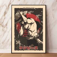 1 tấm áp phích in trên vải canvas HD One Piece Luffy làm quà tặng tuyệt vời nhất Zoro Hình ảnh anime cổ điển treo tường trang trí nhà theo phong cách retro, không có khung. - Nhiều màu - Xem 7