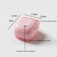 Silicone Pet Bath Brush With Shampoo Storage, Massage Rubber Grooming Tool For Dogs And Cats, Comfortable Hair Cleaning, Improve Fur Health - Nhiều màu - Xem 6