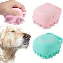 Silicone Pet Bath Brush With Shampoo Storage, Massage Rubber Grooming Tool For Dogs And Cats, Comfortable Hair Cleaning, Improve Fur Health - Nhiều màu - Xem 2