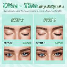 1 Pair Magnetic Eyelashes With Applicator, Reusable Criss-Cross Lashes, Natural Look For Daily Wear, Work, Study, Travel, Party (Please Try Patiently When Using For The First Time)