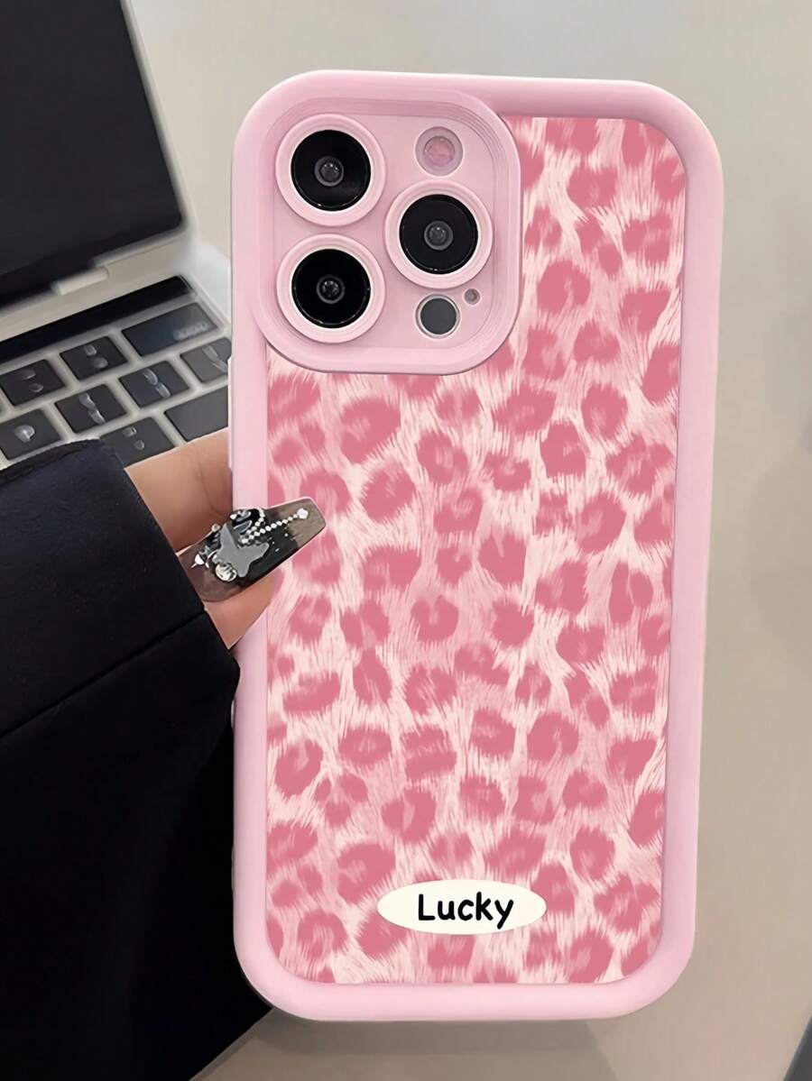 猎豹豹纹 1 件女式豹纹图案粉色竹子全覆盖 TPU 时尚手机保护壳适用于 16、15、14、13、12、11 Pro Max - 彩色 - 查看 1