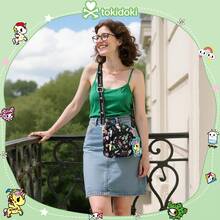 Tokidoki Official Crossbody Bag With Unicorno Keychain, Cartoon Adjustable Shoulder Strap Shoulder Bag Handbag Phone Purse Wallet For Women Girls - màu đen - Xem 7