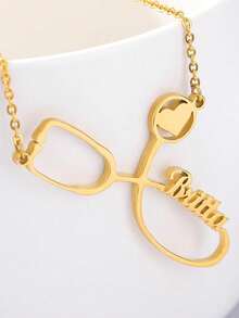New Customized Stethoscope Necklace Personalized Medical Professional Tag Unique Name Necklace - Multicolor - View 3