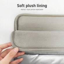 原装蓬松 iPad 保护套 9-11 英寸平板电脑，笔记本电脑保护套，女士，13.3-14 英寸闪亮笔记本电脑保护套，兼容 MacBook Air 13 13.6 M3 M2 M1/Pro 13/Pro 14、MacBook Pro 16，电脑包，银色 - 銀色 - 查看 6