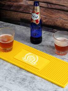1pc Customized Bar Table Runner, Personalized Bar Mat, Coffee & Cocktail Mat, Home Bar Accessories, Artistic Rubber Coaster, Gift For Father, Boyfriend, Customized Coaster - Yellow - View 12