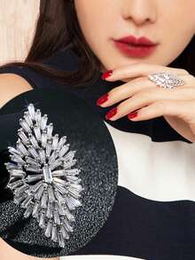 1pc Luxury Cubic Zirconia Ring, Women's Model, Suitable For Weddings, Engagements, Anniversaries, Parties, Also Can Be Used As Rings Or Valentine's Day Gifts - 1# - View 4