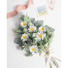 Faux Lambs Ear Stems Miller Fake Flocked Artificial Greenery For Home Wedding Bouquet DIY Craft Farmhouse Decor (6pcs, Silver Dusty Miller)-1272 - 綠色 - 查看 3