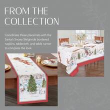 Home Fashions Santa Sleighride - Mantel de Navidad y Navidad, 60 x 84 Pulgadas, Rectangular - Manteles individuales (juego de 4) - Ver 3