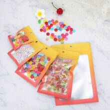 Pcs Resealable Mylar Bags, Gradient Color Food Storage Bags, Zip Bag Foil Bags Packaging Pouch Food Storage, Small Business Yellow Orange, 2. X 3.9 Inch