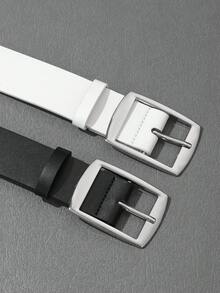 2条白色K字首字母扣男士多功能腰带，适合万圣节、休闲、商务、街头、波西米亚风、西部风、户外等各种场合，是送给男士、丈夫、男友、父亲、爸爸或圣诞节的理想礼物。 - 彩色 - 查看 3