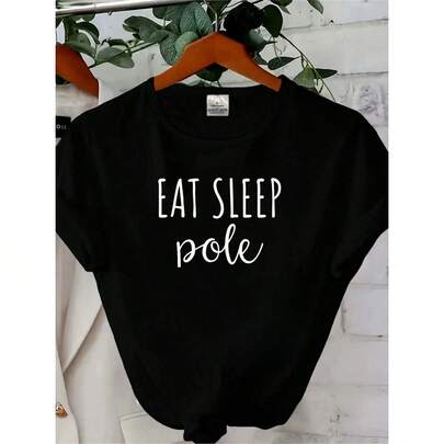 Maglietta da donna con stampa di pole dance, top da pole dancer, burlesque, pole dance, pole dancer, burlesque, mangia, dorme, pole, maglietta, regalo