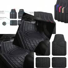 FH Group Automotive Floor Mats HeavyDuty Rubber Floor Mats For Cars Universal Fit Full Set Climaproof And Trimmable Floor Mats For Most Sedan SUV Truck Black