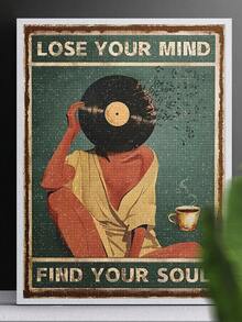 | 5D DIY Diamond Painting | Vintage Vinyl Record Rhinestones Full Mosaic Crafts Kit. "Lose Your Mind, Find Your Soul" HD Wall Art Diamond. Gift Diamond Painting, Concentrate And Calm Your Mood Through DIY. - Multicolor - View 2