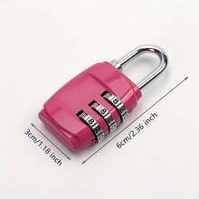 1pc Metal Password Combination Lock, 3-Digit Password Combination Padlock, Luggage Metal Password Lock, Mini Anti-Theft Lock, Drawer Lock Are Ideal Choices For Secure Travel Accessories, Suitable For Gym Lockers, Luggage And Backpacks, Portable, Tamper Proof And Compact Design, Easy To Carry Travel Essentials, Return To School Travel Accessories, Vacation And Summer Mini Travel Products - Silver - View 4