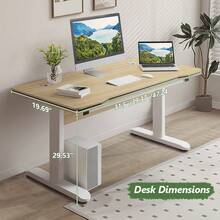 Office Desk/Computer Desk - Ergonomic Modern Computer Workstation Suitable For Home Office Work And Study. - Maple - View 8