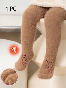 1/2 双女孩/儿童/幼儿珊瑚绒打底裤/紧身裤，白色，卡其色，纯色，多色，卡通猫图案，无脚紧身裤，连裤袜，紧身衣，适合日常，简约，百搭，薄羊毛舞蹈裤，表面光滑，柔软，亲肤，学院风，公主风，可爱风格，适合春季、秋季、冬季，日常装扮，可爱，优雅，时尚，户外打底裤，返校，适合学生，适合女孩 - 彩色 - 查看 15