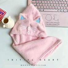 1pc Cute Cat Ear Microfiber Hair Wrap, Quick Drying Hair Towel For Women, Super Soft Shower Cap, Suitable For Long And Short Hair, Ideal Bathroom Accessory Shower Towels For Beaty Salon, Hotel Sports,Home Essentials, Towel, Skin Care
