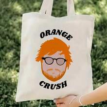 Ed Sheeran Tour Print Tote Bag Canvas Large Capacity Shoulder Bag Handbag Cosmetic Bag  Capacity Travel Shopping Bag - trắng - Xem 1