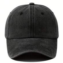 Neutral Retro Washed Baseball Cap - Lightweight Trucker Hat With Structured Six-Panel Design, Pre-Curved Brim, And Breathable Holes For Outdoor Sun Protection (Multiple Colors Available), Non-Stretch Fabric - Black - View 13