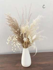 1/2/6支迷你干花花束，适合波西米亚风婚礼餐桌中心装饰、小型干花花瓶装饰以及小型干花生日蛋糕装饰。 - 米色 - 查看 14