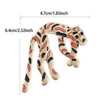 1pc Leopard Animal Casual Vintage Zinc Alloy Rhinestone Inlaid Brooch, Suitable For Men's Daily, Workplace, Banquet Occasions, Autumn/Winter Coat, Suit Jacket Lapel Pin Accessory, Holiday Gift - Leopard - View 14