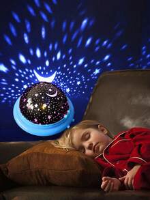 1pc UFO Shaped Starry Sky Projection Lamp, Battery Powered USB Power Supply, Cute Starry Sky Atmosphere Lamp Decoration Atmosphere Lamp, Multiple Color Combinations And Changes, Children's Room Decoration Bedside Lamp, Bedroom Bedside Lamp Projector - 彩色 - 查看 1