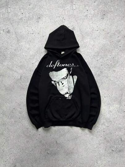 Deftones Alrededor De La Piel Vintage Sudadera Con Capucha Hombres Americano Hip Hop Rapero Jumper Música Calle Deportes Suéter