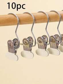 Set de 10 pinzas de boca plana, perchas para niños, pinzas de acero inoxidable sin rastro, perchas para pantalones/faldas, pinzas multiusos para botas, pinzas de secado sin rastro recubiertas de plástico, pinzas para bufandas/chales